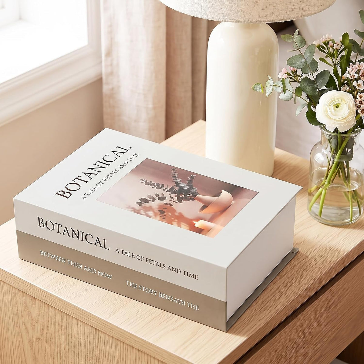 Book Shape Decorative Cable Management Box, Botanical
