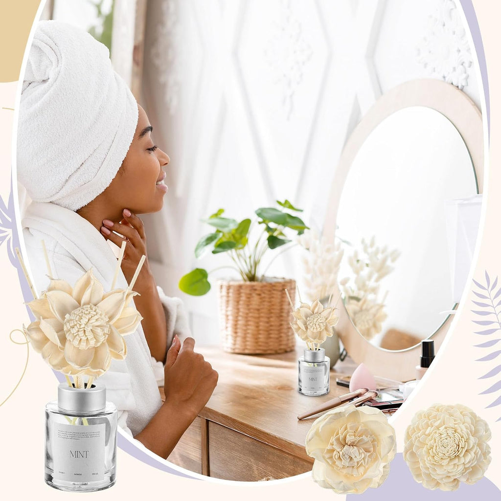 Waydress Flower Diffuser and Reed Stick Set, 1.57-3.15 Inches, Mix