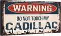 Compatible with Cadillac Warning Do Not Touch My Cadillac Rusty Grunge Old Antique Design Key Hanger Organizer Wall Mount Rack For Holders the Home Keys Ring Decorative Hangers Decor Hook Holder
