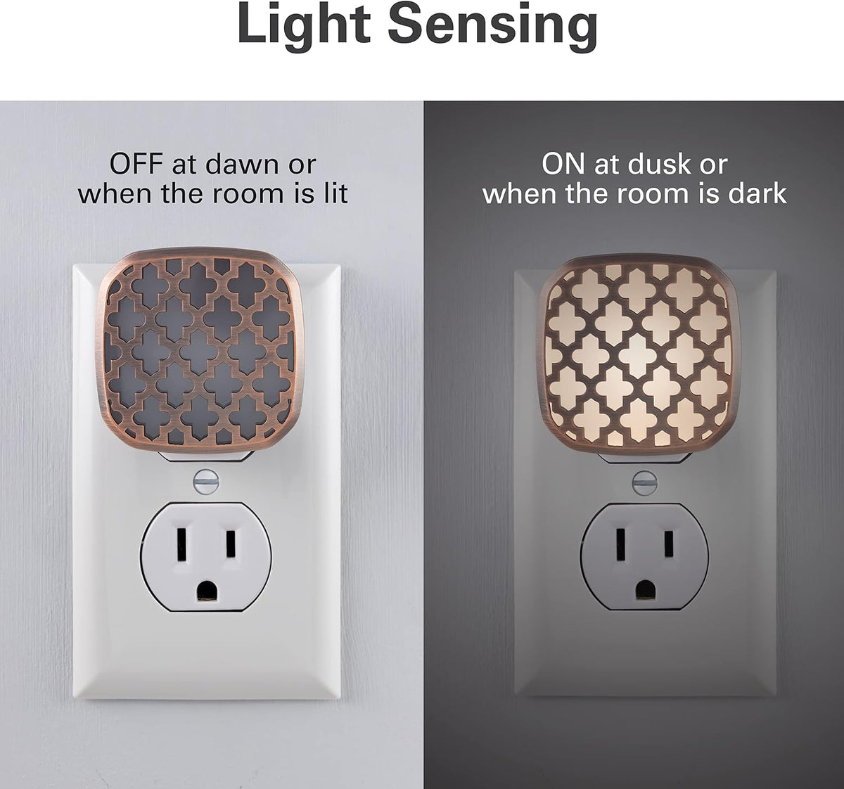 Lights By Night Plug in Night Light with Dusk to Dawn Sensor, 2 Pack