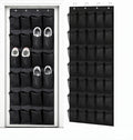 Meolsaek 24 Large Mesh Pockets Over the Door Shoe Organizer, White, Black