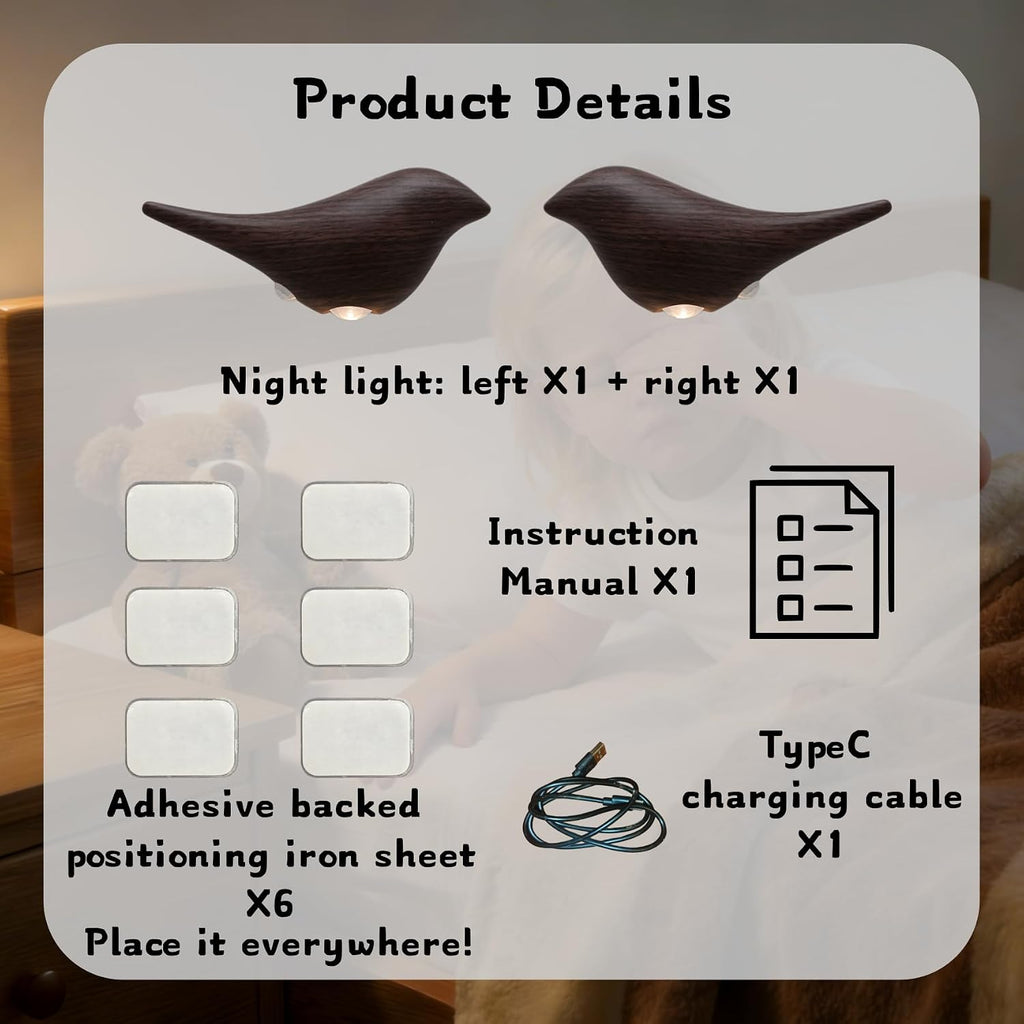 Cute Bird Night Light: Motion Sensor Lights for Indoor Use