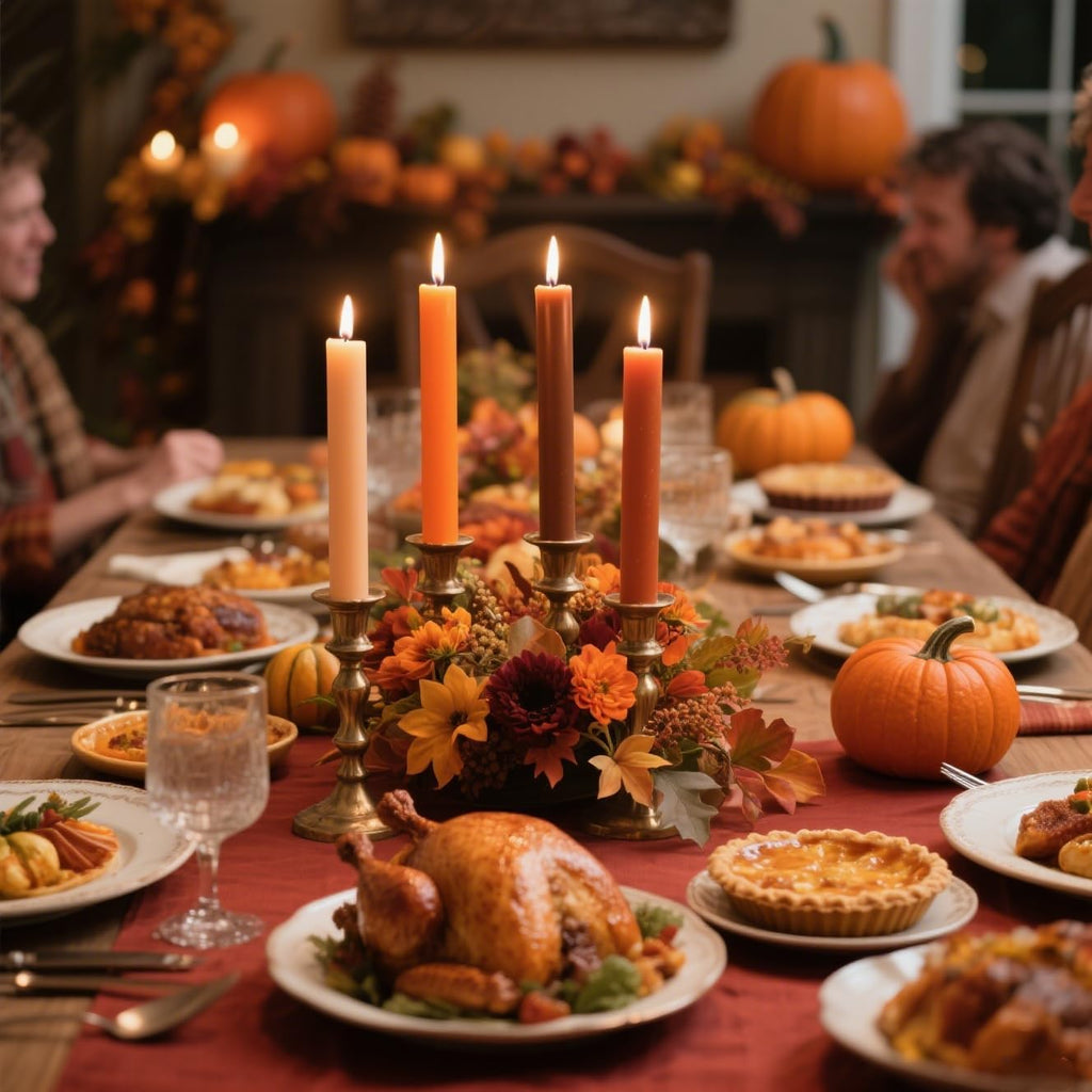 10 Inch Earth Tone Unscented Taper Candles for Fall Harvest