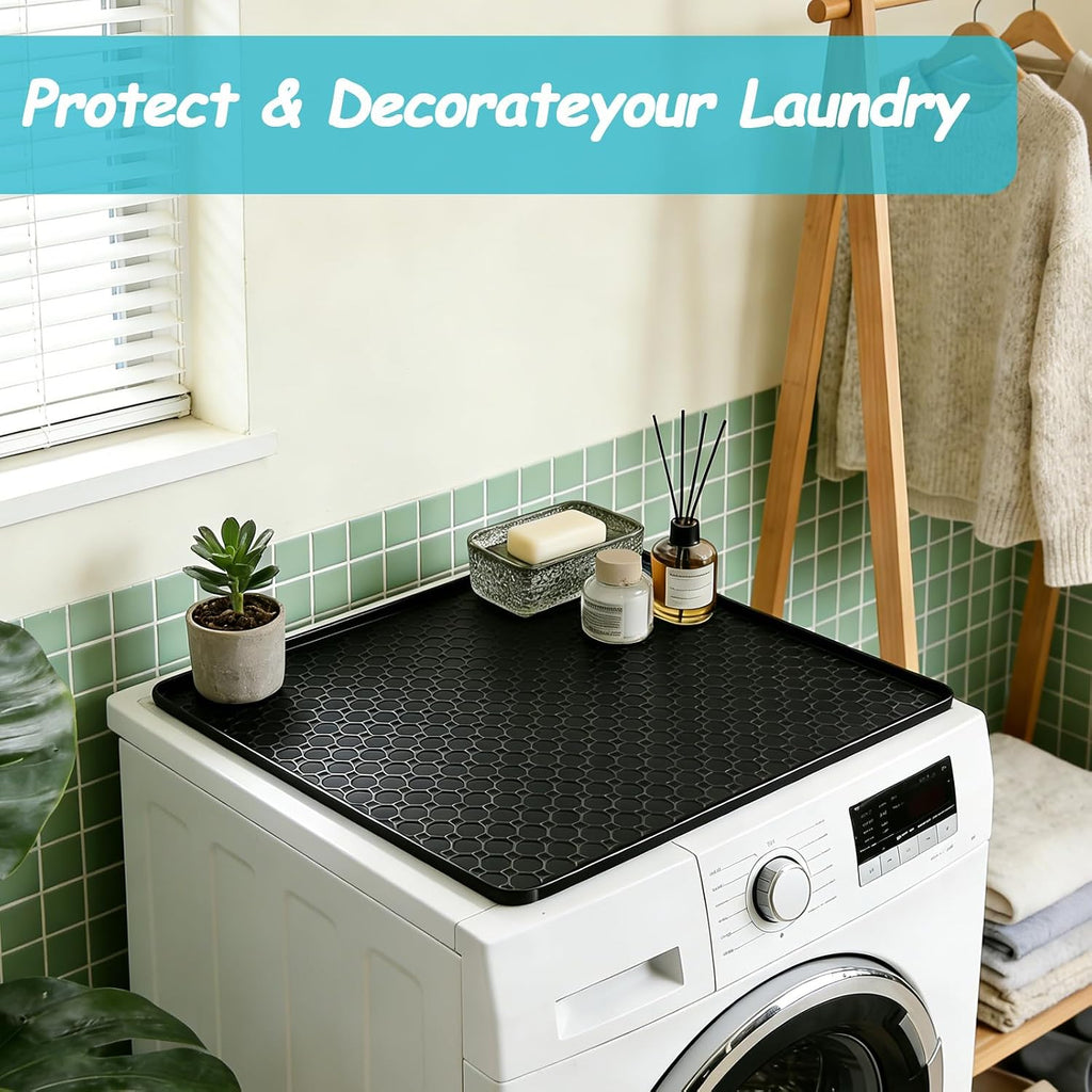 19.7"x19.7" Waterproof Silicone Floor Mat for Mini Fridge Mat, Refrigerator Tray & Drip Mat with Raised Edges, Fits Under Sink, Washer & Cooler, Anti-Slip(Grey)