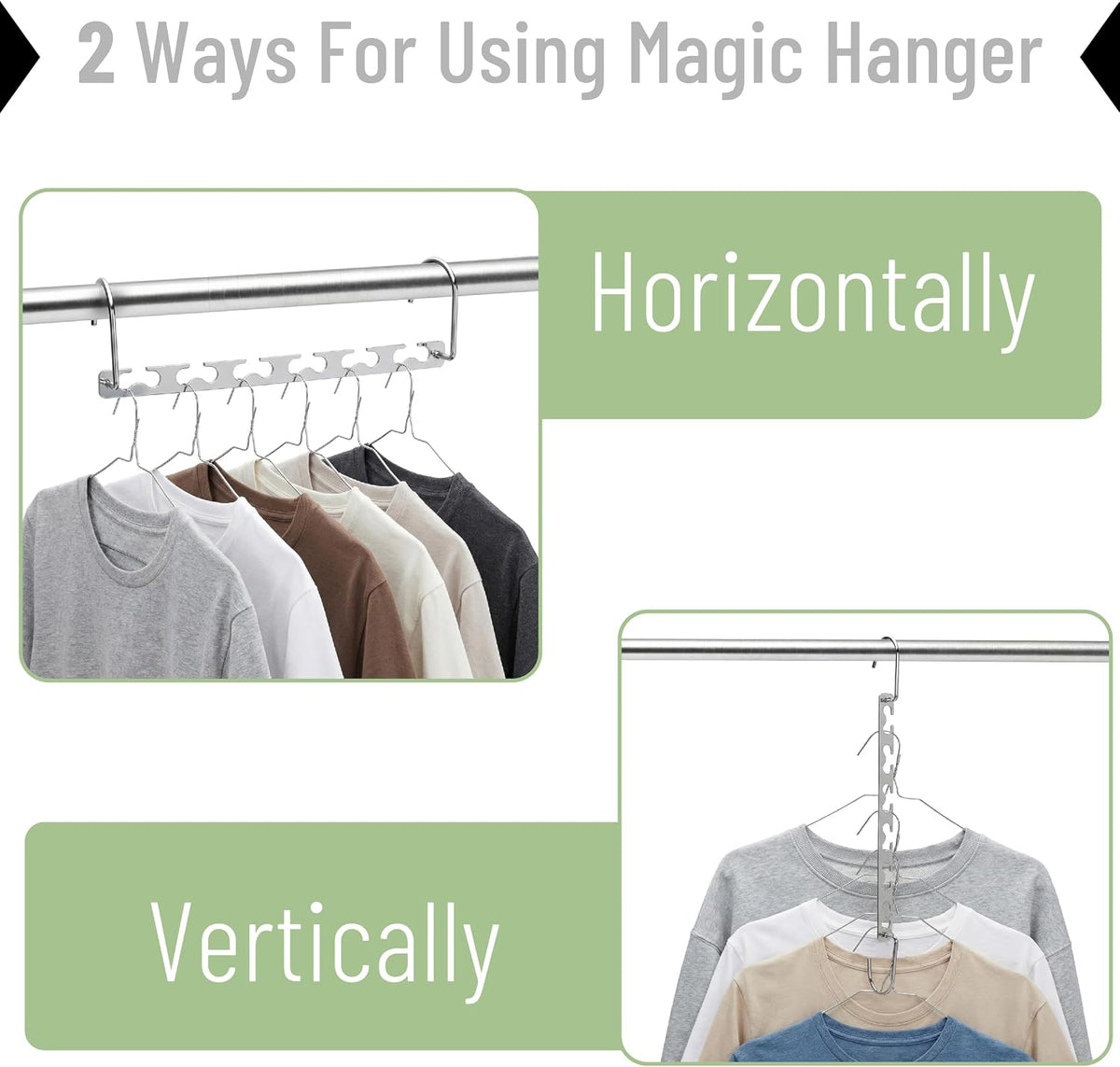 Mr. Pen- Metal Space Saving Hangers for Clothes, 20 Pack, 6 Slots