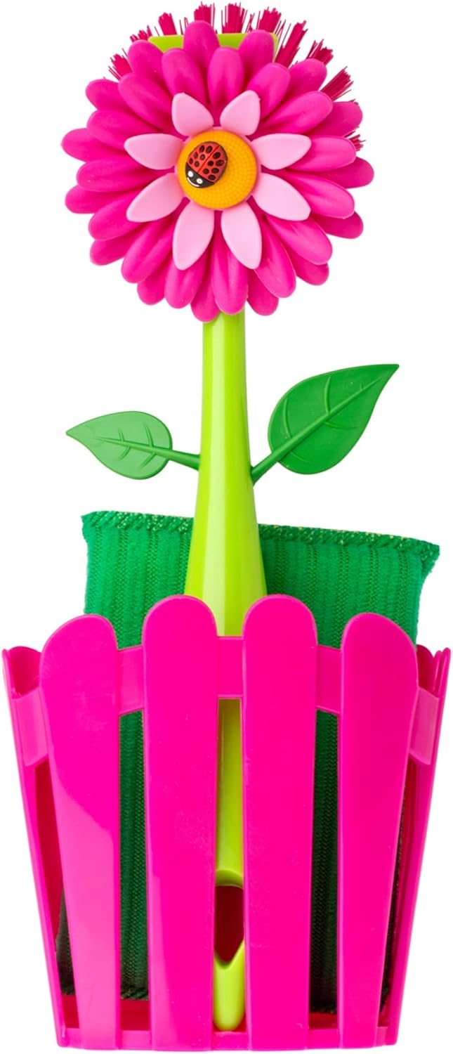 Vigar Flower Power Kitchen Sink Caddy Organizer, Pink