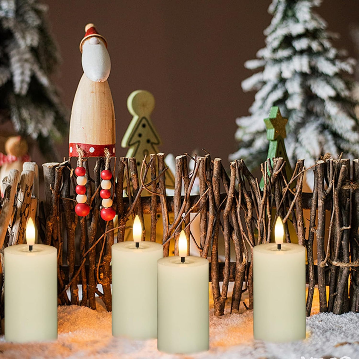 Votive Flameless LED Candles Battery Operated with Remote Timer, Ivory