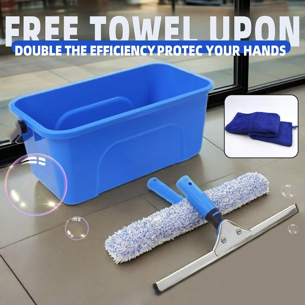Window Cleaning Kit with Bucket,Squeegee for Window Cleaning