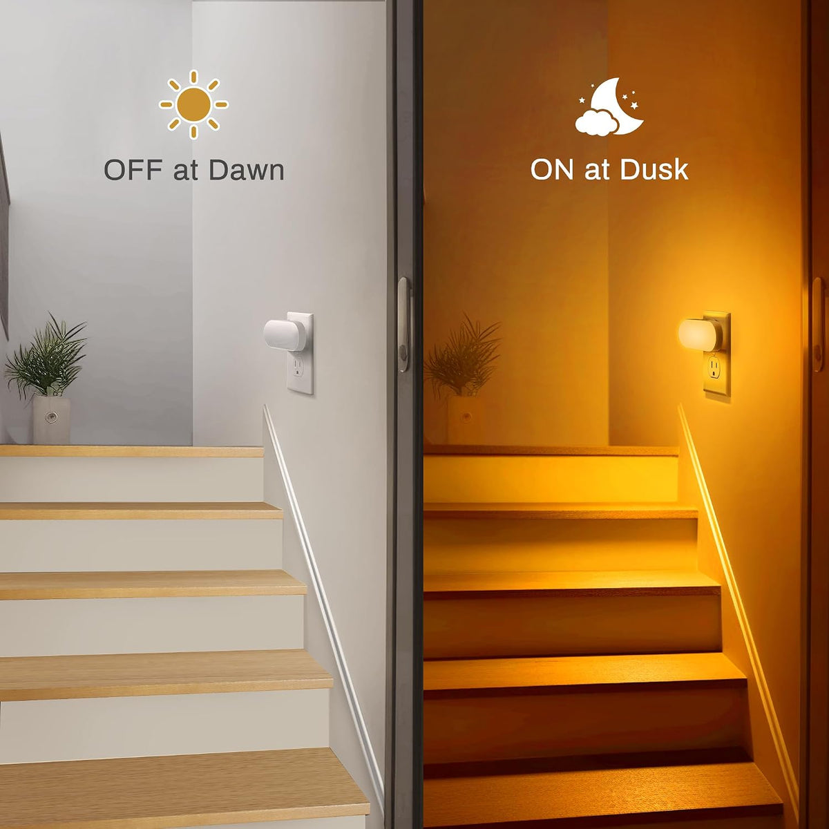 DORESshop Amber Night Lights Plug into Wall,Dusk to Dawn Night Light