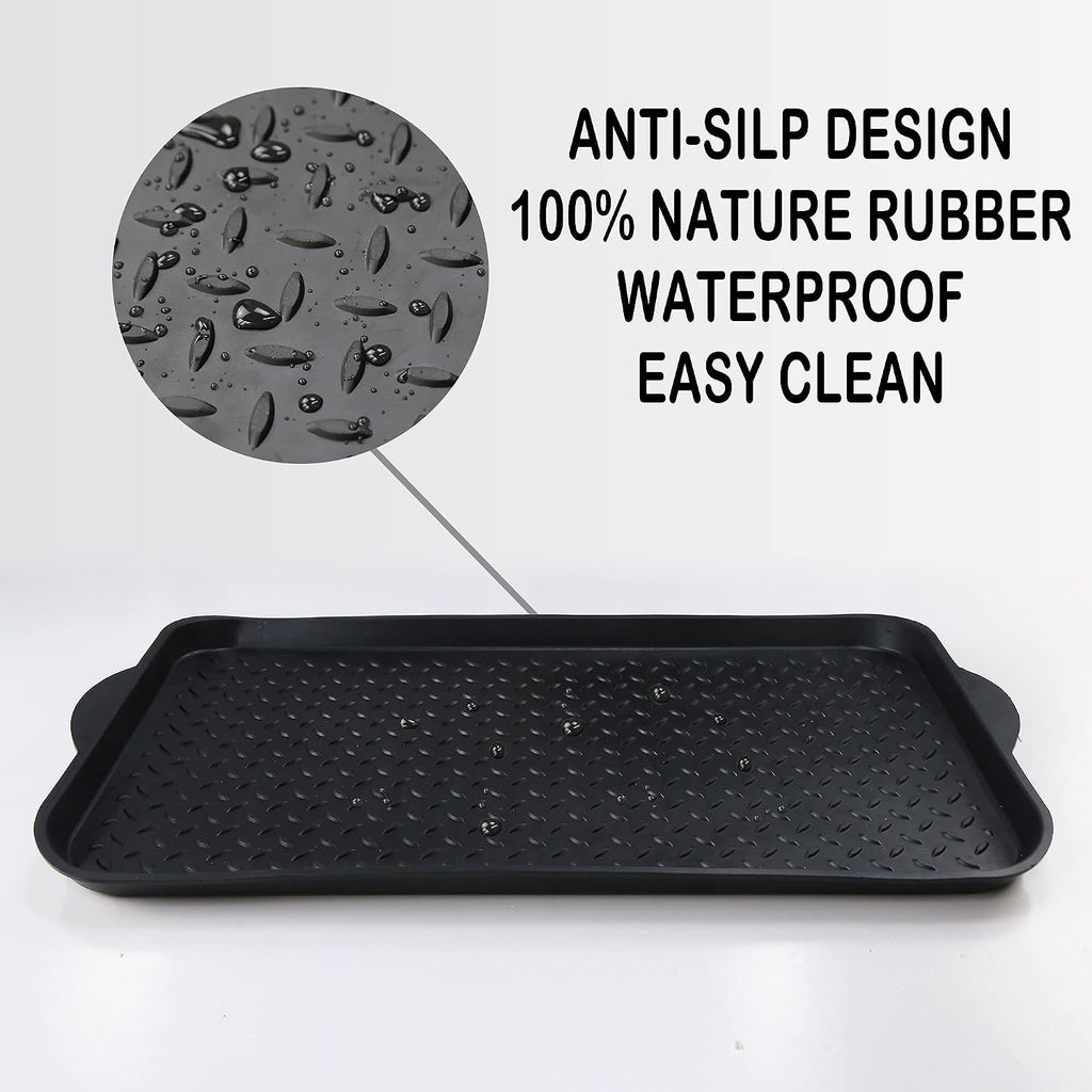 Matace 1 Pack Rubber Small Boot Tray for Entryway,Boot Mat,Shoe Tray,Shoe Mat for Indoor and Outdoor Use, 27.95"x 15.74" (Pack of 1)