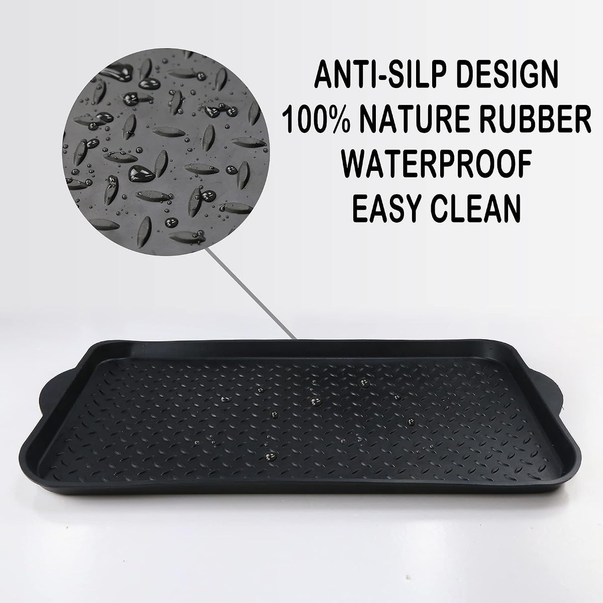 Matace 1 Pack Rubber Small Boot Tray for Entryway,Boot Mat,Shoe Tray,Shoe Mat for Indoor and Outdoor Use, 27.95"x 15.74" (Pack of 1)