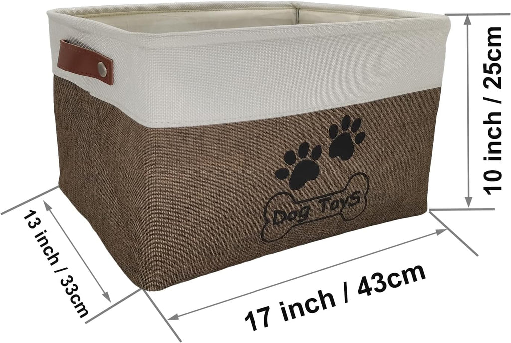 Large Dog Toy Basket Foldable Dog Toy Box Dog Toy Bin for Pet Chew Toys Accessories