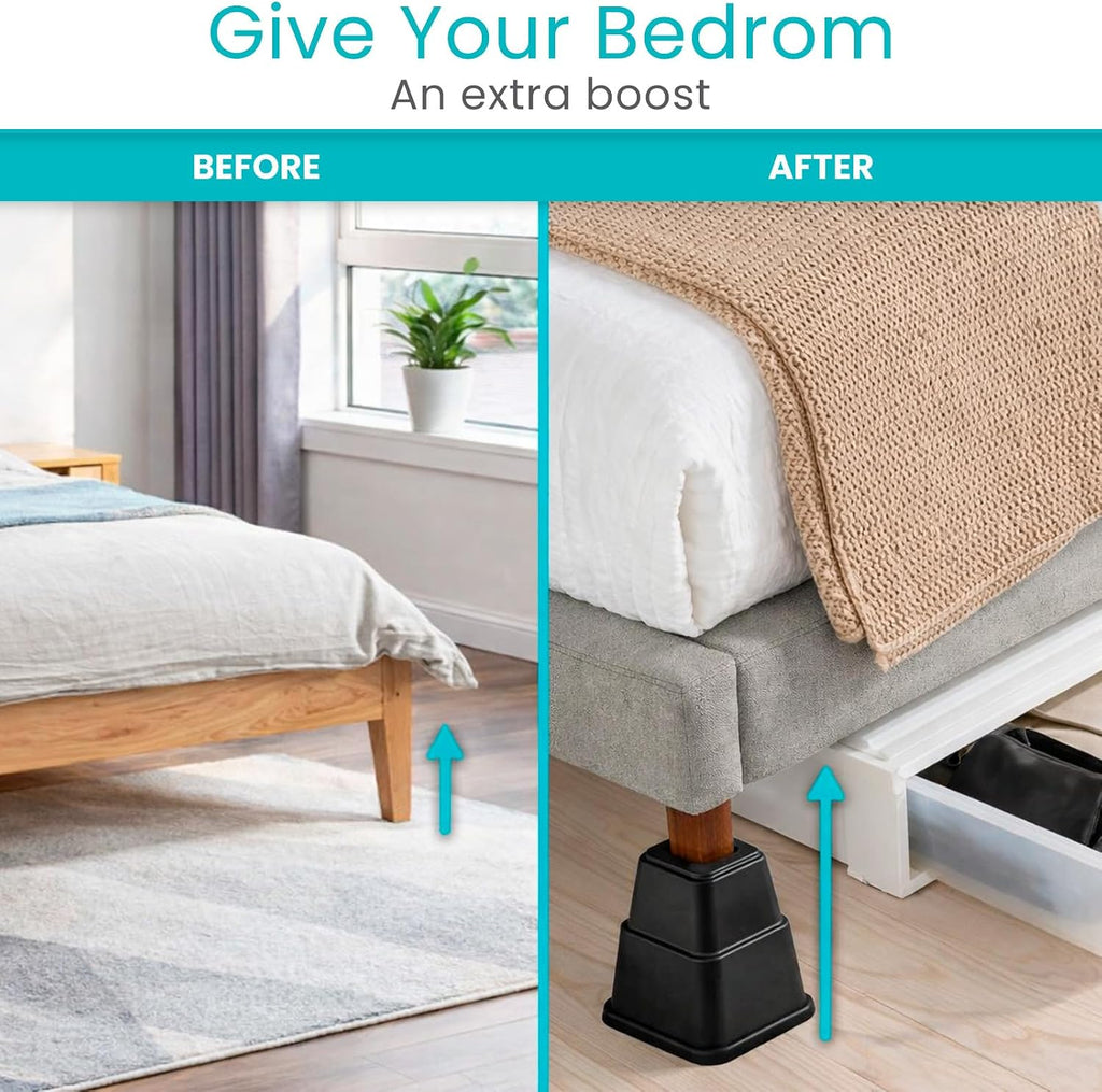 Vive Bed Risers - 3, 5 & 8 Inch Heavy Duty Stackable Risers - Furniture
