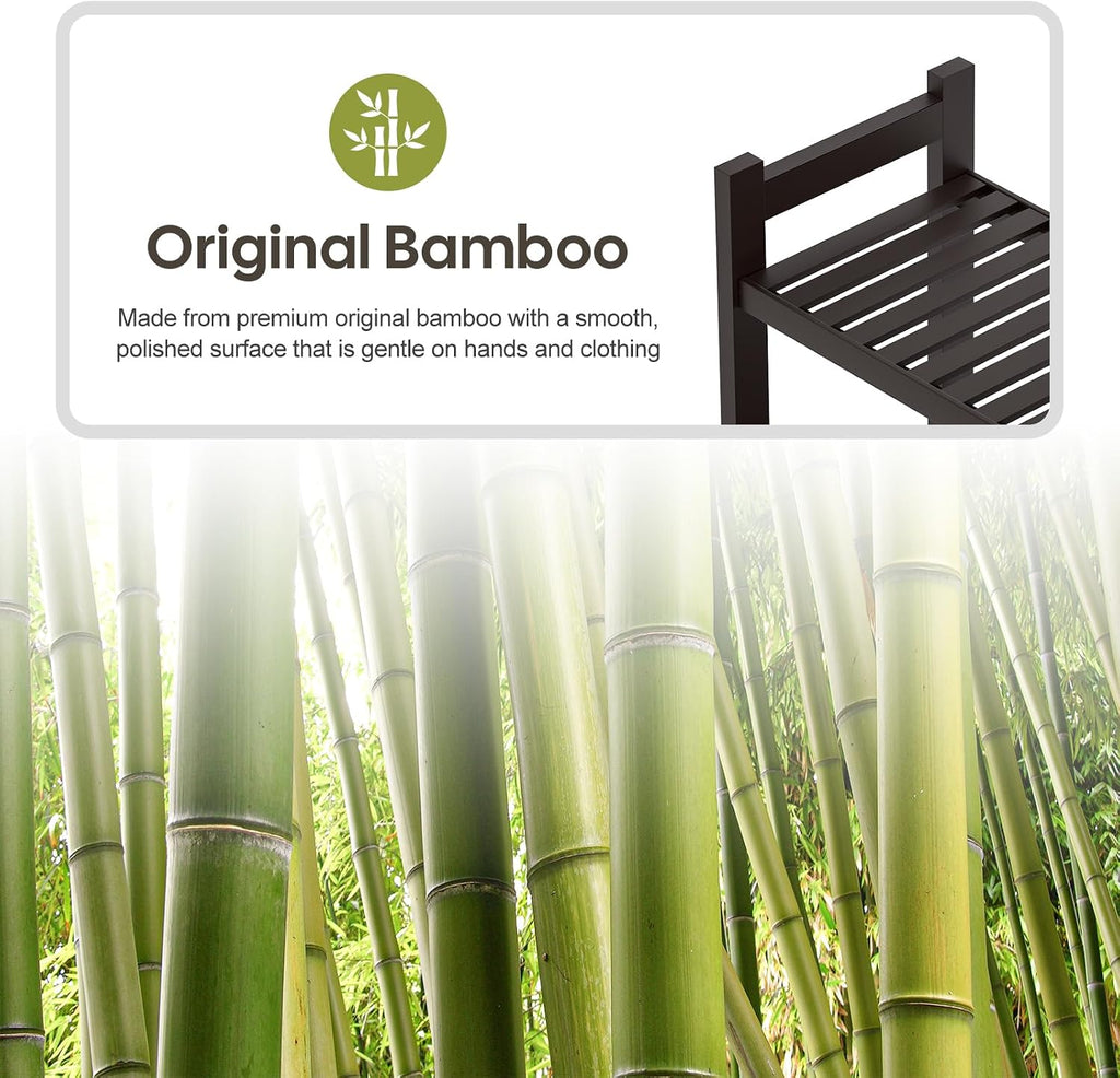 Homde Bathroom Over Toilet Storage Rack: Adjustable 4-Tier Bamboo (Brown)