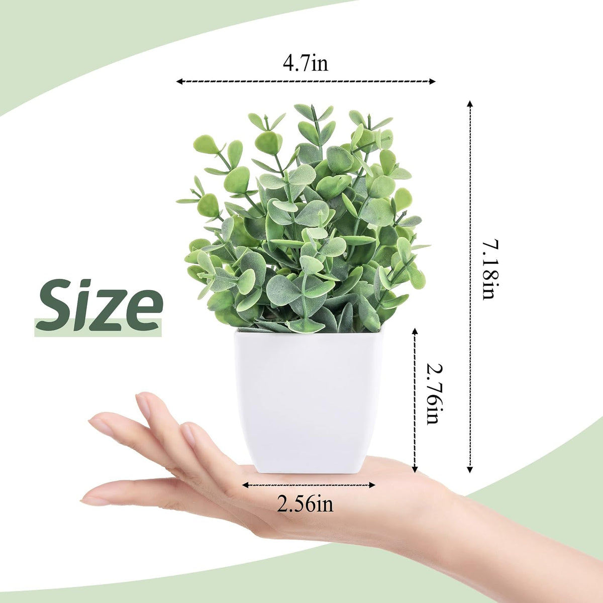 Der Rose 8 Pack Small Fake Plants in White Pots, Office Home Decor Indoor