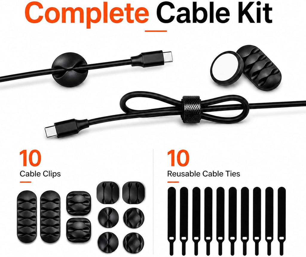 [Set of 2] Wood Cover Cable Management Box Set, Wire Ties Included to Organize Desk Cord Cables, Hide TV Computer Wires, Power Strips, USB Hub to Make Your Home, Office Neat and Clean (White)
