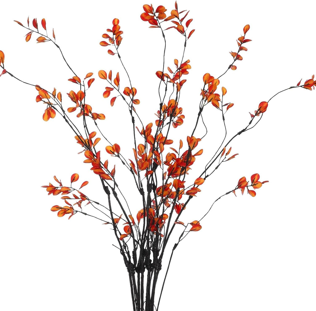Homaisson 8 PCS Artificial Fall Branches, 38in Faux Red Leaf Stems
