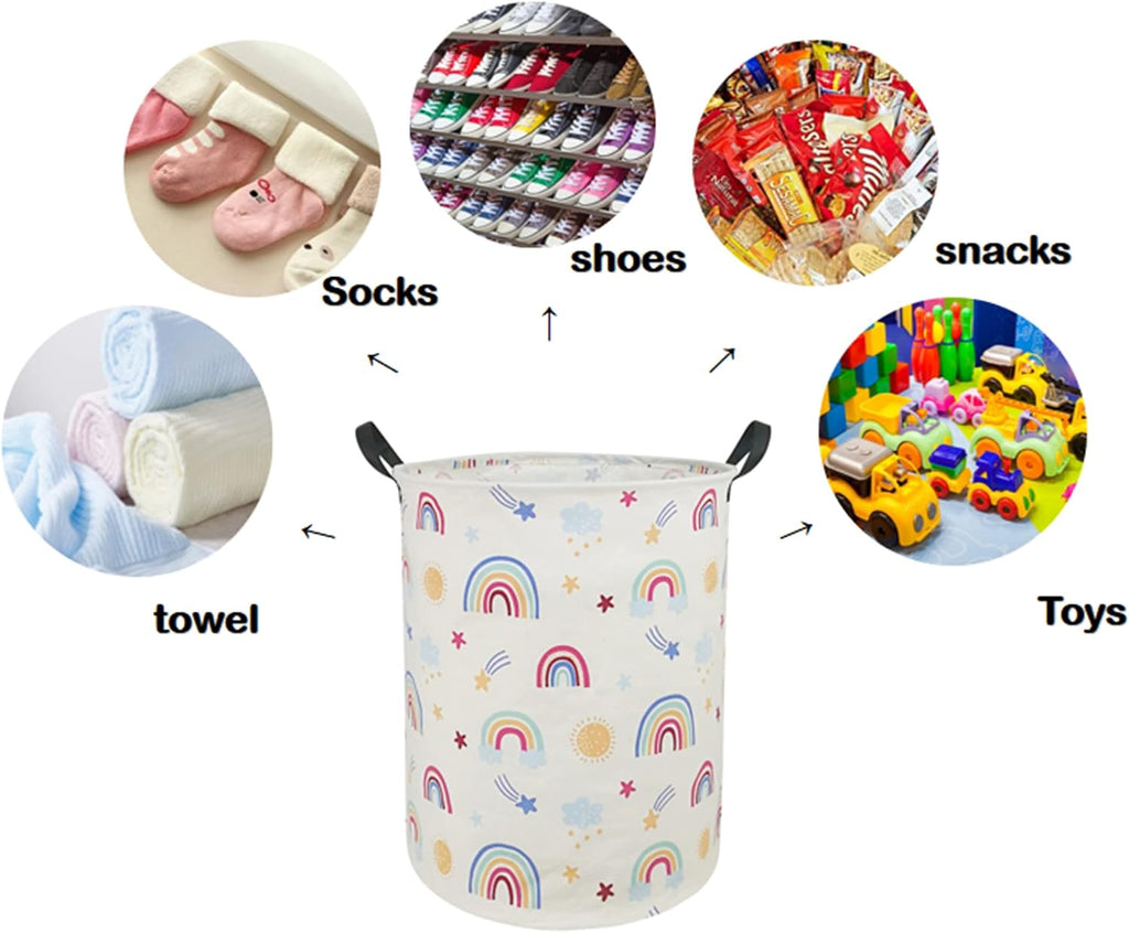 Round Laundry Hamper Storage Basket Laundry Organizer Hamper Storage Bins Clothes Box Nursery Hamper Gift Basket with Handles