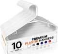 HOUSE DAY White Plastic Hangers 10 Pack, Slim Space-Saving Clothes Hangers