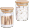 BKYFPQ 2 Pack Glass Qtip Holder Dispenser for Cotton Ball,Swab,Pads,Floss