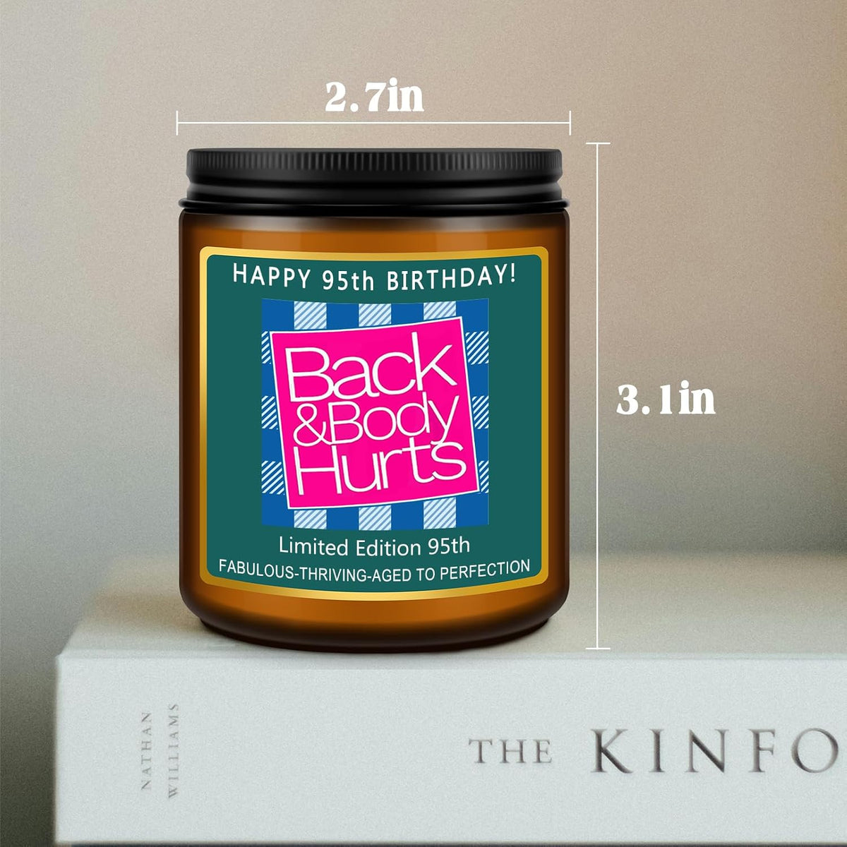 Happy 95th Birthday Gifts for Women Men - Lavender Scented Candle