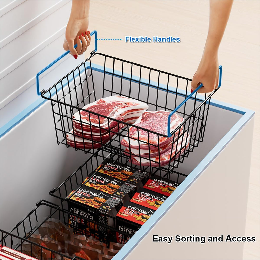 Orgneas Freezer Organizer Bins Baskets for Chest Deep Freezer 4Pcs
