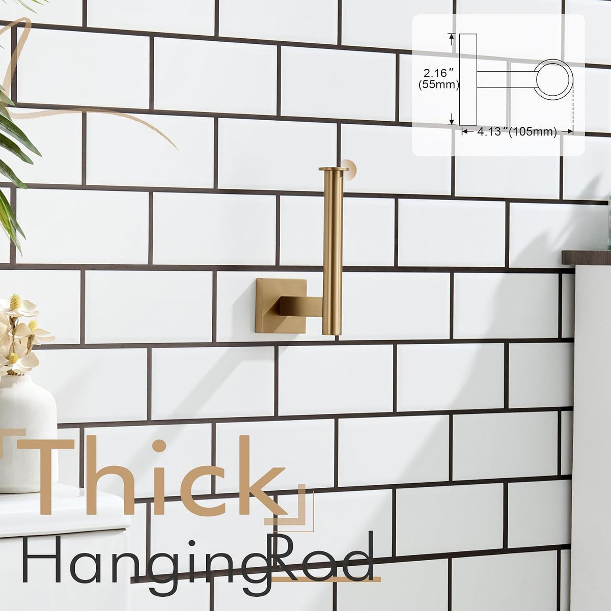 KOKOSIRI Toilet Paper Holder Toilet Roll Holders Hold Mega Rolls Kitchen Bathroom Tissue Paper Dispenser Champagne Bronze Stainless Steel, B2008CPG