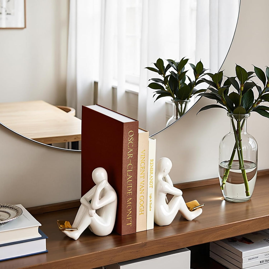 JARLINK Aesthetic Decorative Books, Set of 3 Linen Faux Book Boxes, Brown