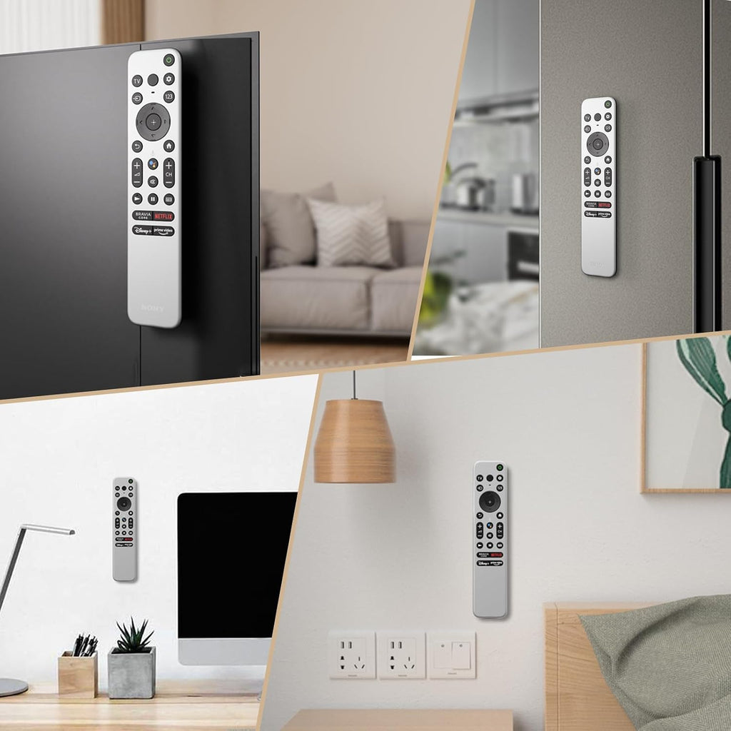 Magnetic Remote Control Holder Wall Mount, [Upgraded with Adhesion Promoter] TV Remote Holder Organizer for Bed Headboard & Nightstand, No Drill Sticky Remote Caddy for Roku (Black, 6 Pack)