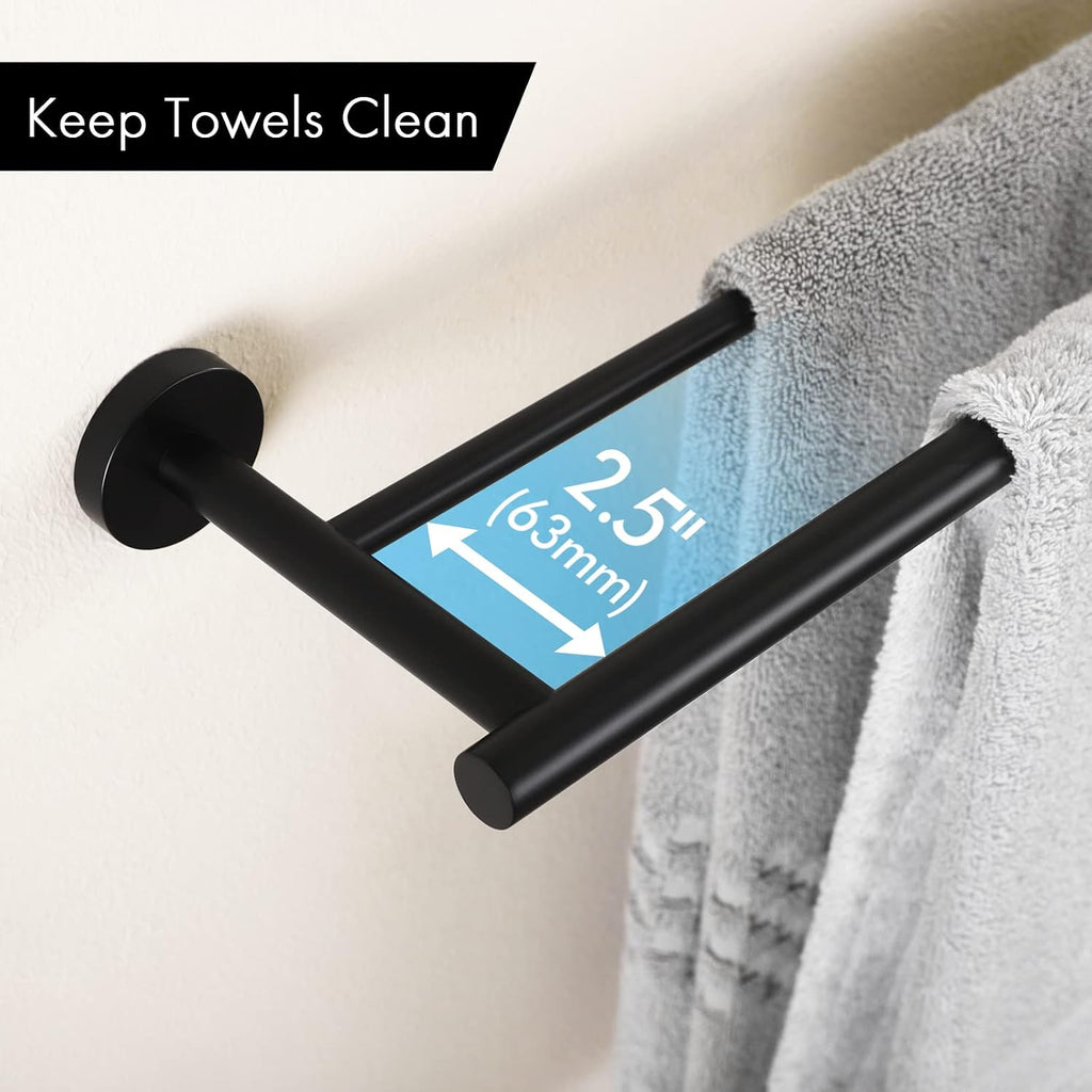 KES Double Towel Bar 33.6 Inch, Bathroom Towel Rack Towel Rod 18/8 Stainless Steel Rustproof Wall Mounted Matte Black, A2001S86-BK
