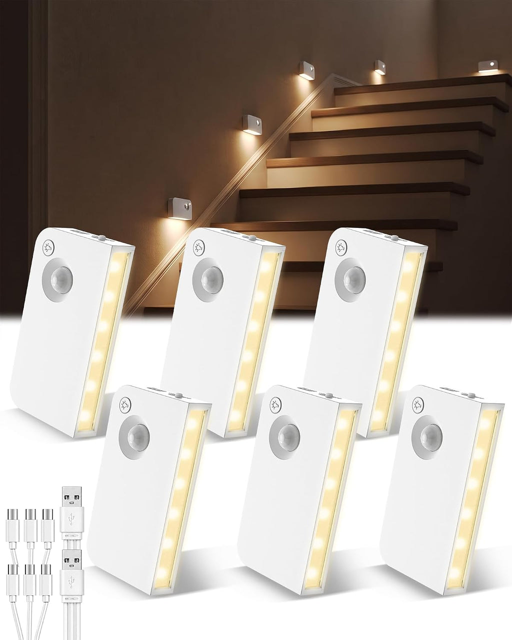 Motion Sensor Stair Light Indoor, Battery Operated Night Lights