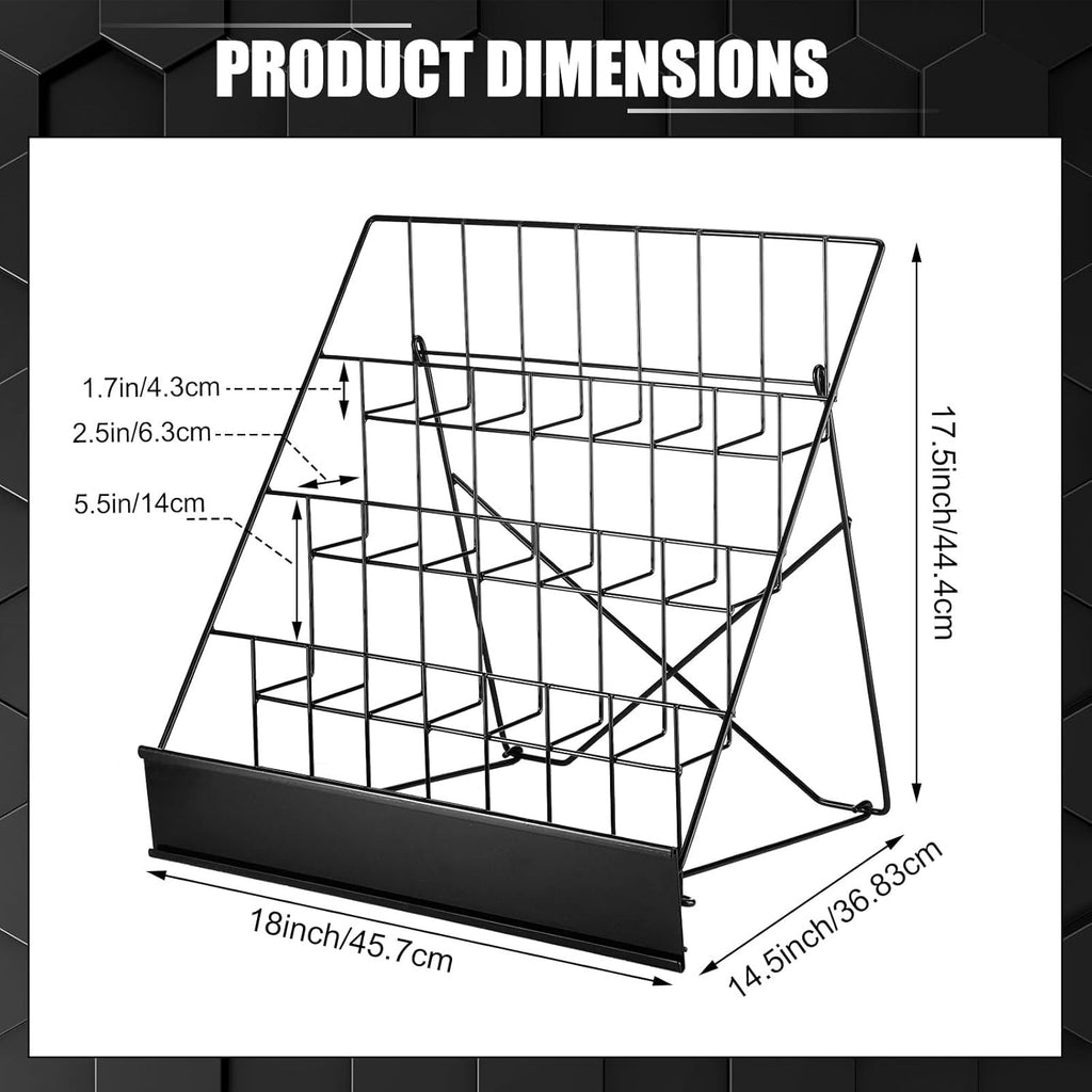 Sintuff Book Display Rack 4-tiered Stand 18" Comic Book Display Rack, Black
