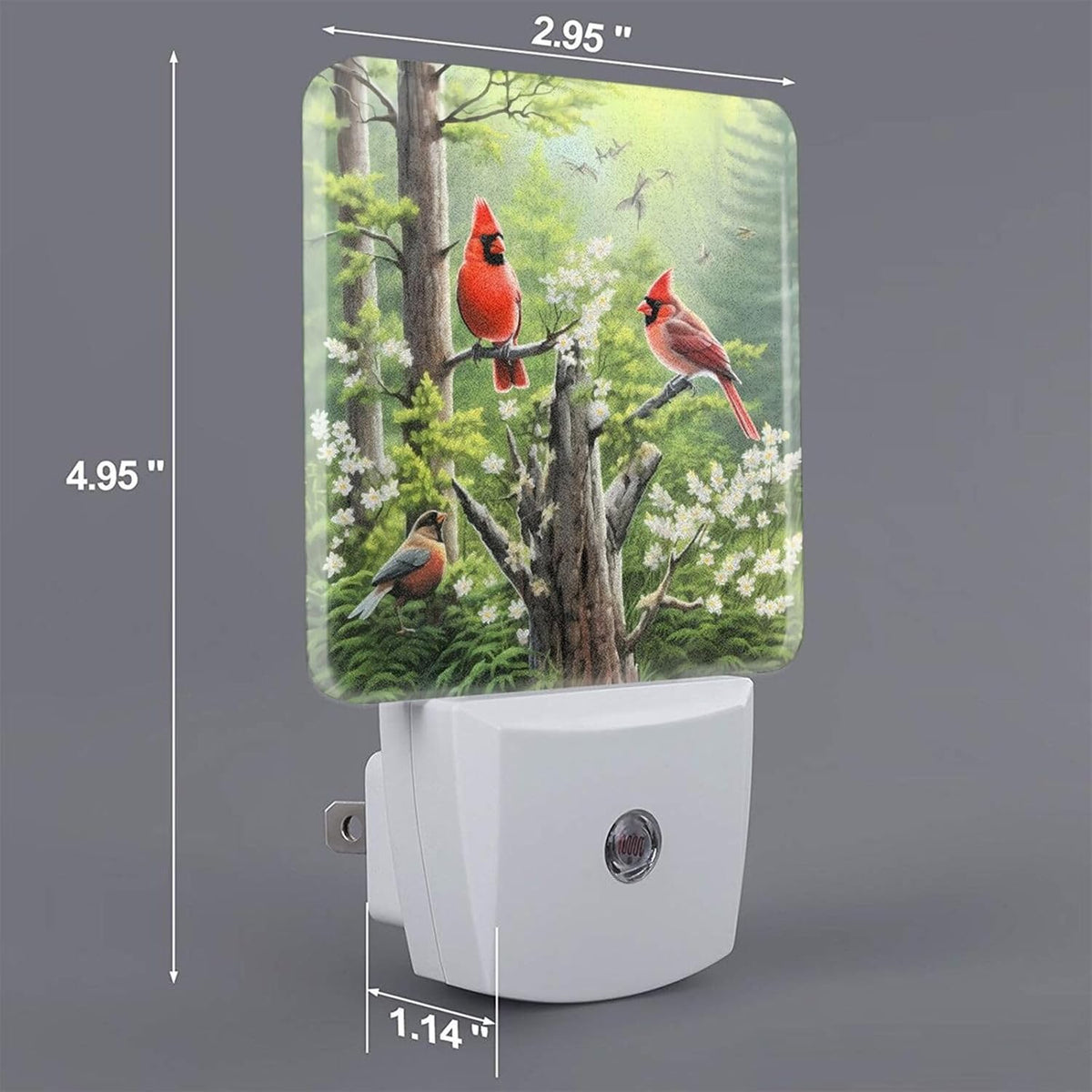 Fall Tree Set of 2 Night Lights, Spring Trees Birds Auto Sensor LED Dusk-to-Dawn Night Lamp Plug-in Indoor Home Decorative for Adult