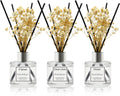 Reed Diffuser Set of 3 Pack,Citrus,Clean Linen,Ocean Scented Oil Diffuser with 12 Sticks,Reed Diffuser for Home Living Room Office Bathroom Air Freshener,50ml x 3