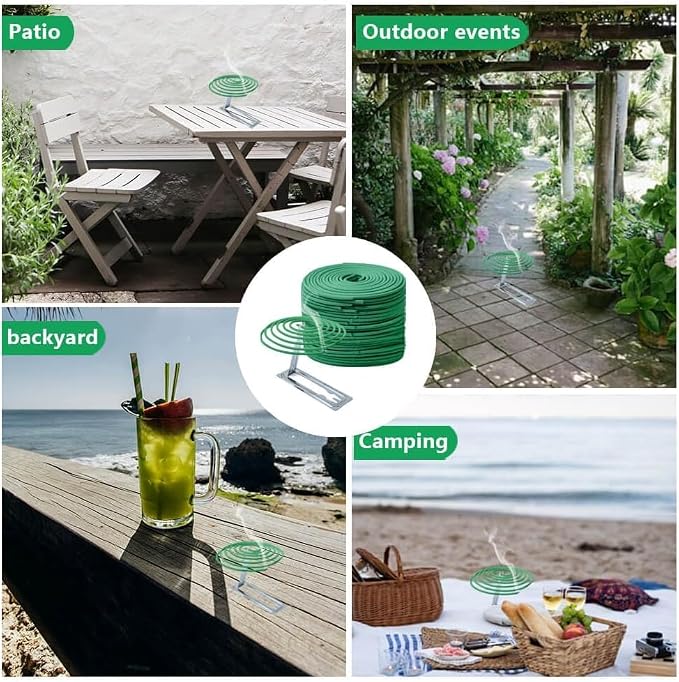Citronella Incense Coil Outdoor – Citronella Coils for Patio, Backyard Garden & Camping(20 coils & Stands)