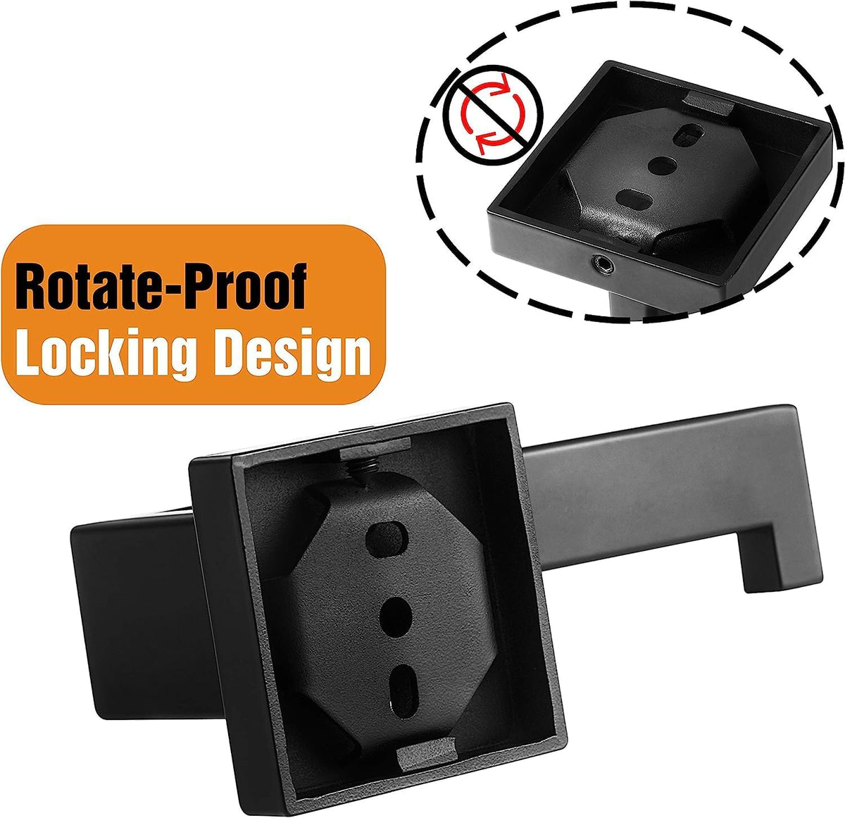HITSLAM Matte Black Fit Jumbo Rolls Large Toilet Paper Holder Wall Mount Premium 304 Stainless Steel Square Toilet Paper Roll Holder for Bathroom Rustproof