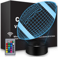 Football Gifts Football 3D Night Light, 16 Colors Changing Touch & Remote Control Table Illusion Lamp, Bedroom Office Gaming Decor, Christmas Birthday Xmas Gift Toys for Boys Girls Men Sport Fans