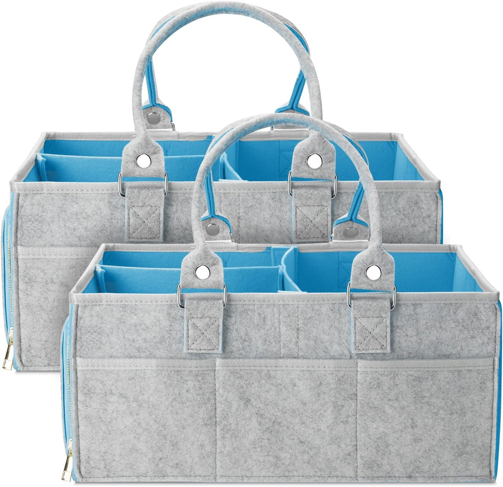 Mr. Pen- Large Baby Diaper Caddy Organizer, 2 Pack, Blue Inside