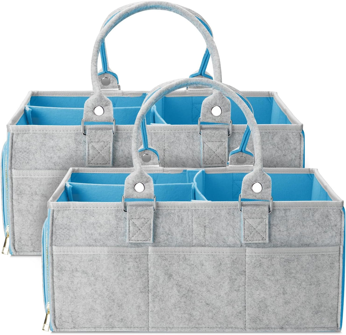 Mr. Pen- Large Baby Diaper Caddy Organizer, 2 Pack, Blue Inside