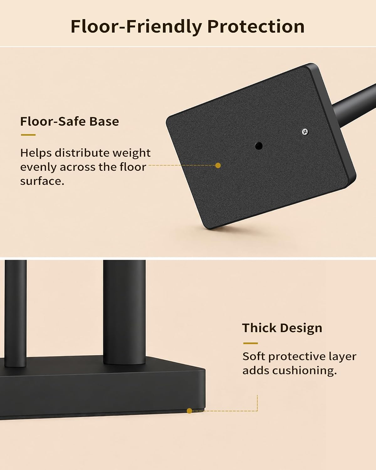 YUMORE Toilet Paper Holder Stand with Storage & Weighted Base, Matte Black