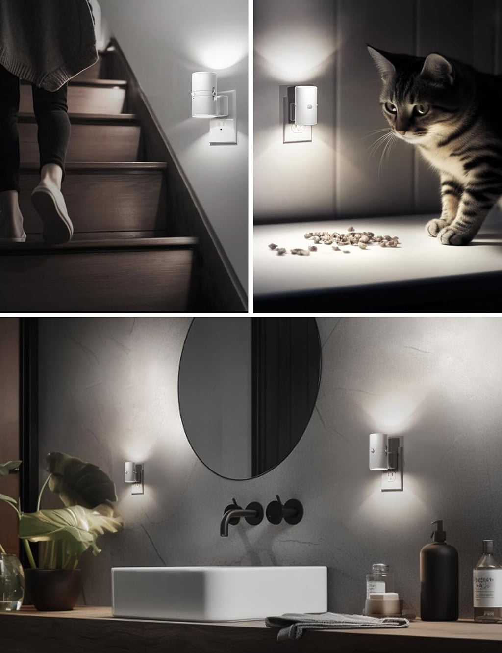 L LOHAS LED Motion Sensor Night Light, Bright Night Light, Dimmable 0-100LM