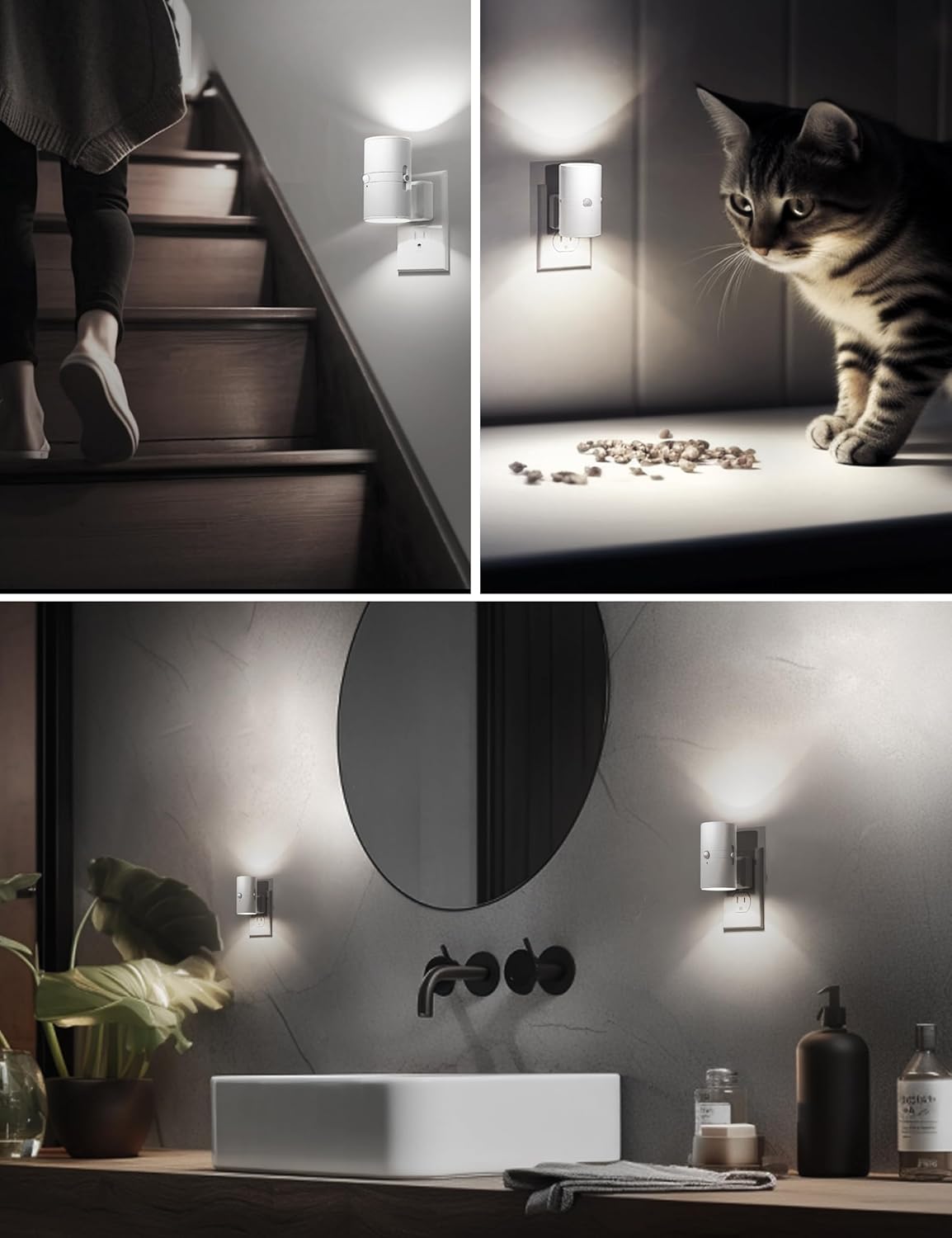 L LOHAS LED Motion Sensor Night Light, Bright Night Light, Dimmable 0-100LM