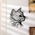 Otoolling Cat Tree Wall Art Silhouette Black Cat Wall Decor Metal Geometric Animal Art for Living Room Above TV Home Decoration, 10.2 x 10 Inch(Classic)