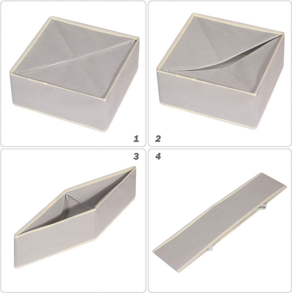 DIOMMELL Foldable Cloth Storage Box Closet Dresser Drawer Organizer Fabric Baskets Bins Containers Divider for Clothes Underwear Bras Socks Clothing,Set of 9 Grey 900