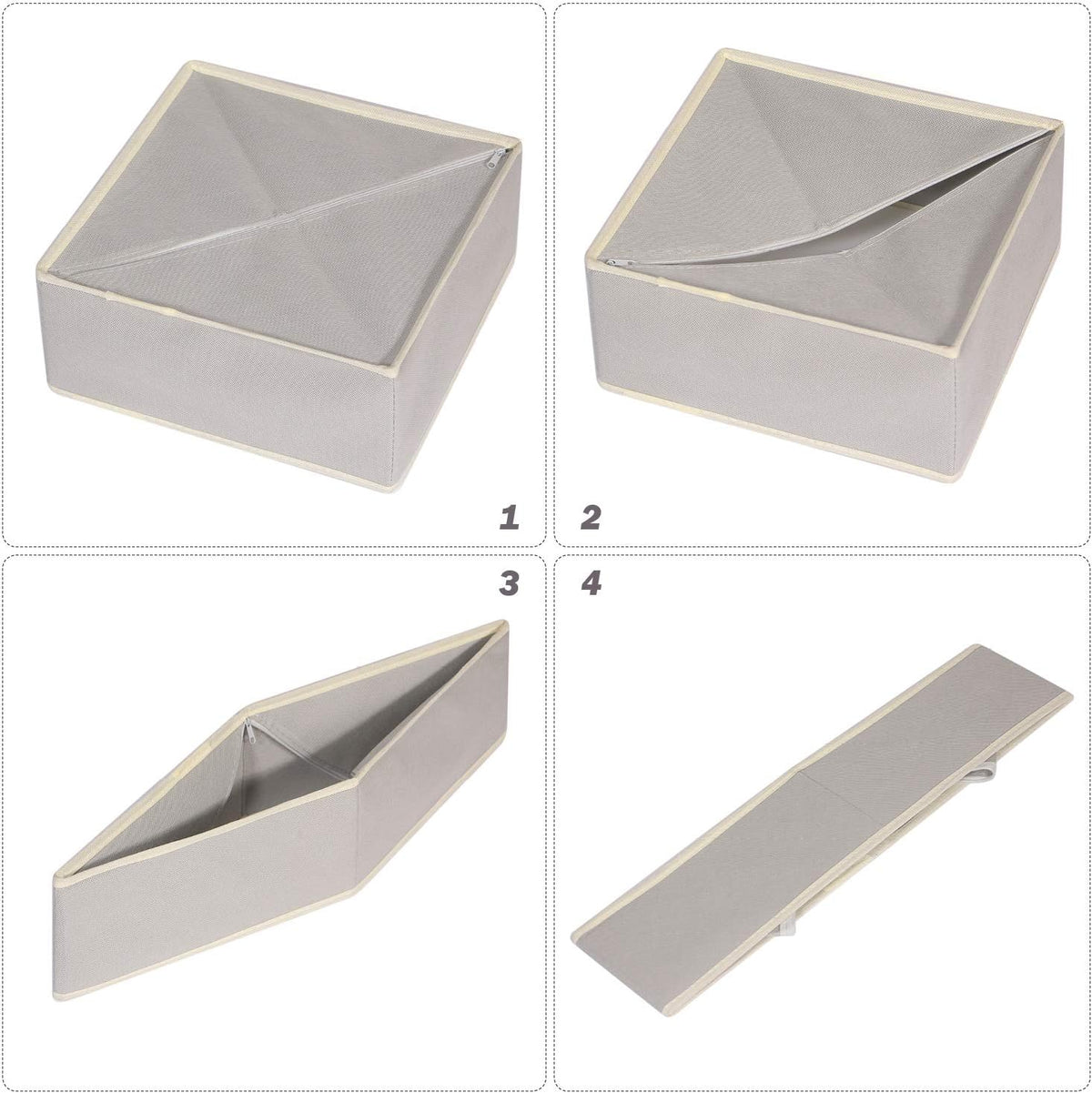 DIOMMELL Foldable Cloth Storage Box Closet Dresser Drawer Organizer Fabric Baskets Bins Containers Divider for Clothes Underwear Bras Socks Clothing,Set of 9 Grey 900