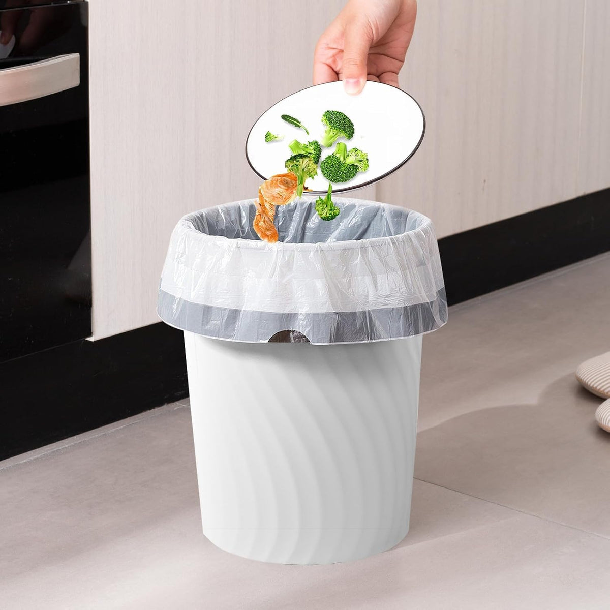 YGJT Small Trash Can, 6 Pack 1.8 Gallons Bathroom Trash Can with Trash Bags