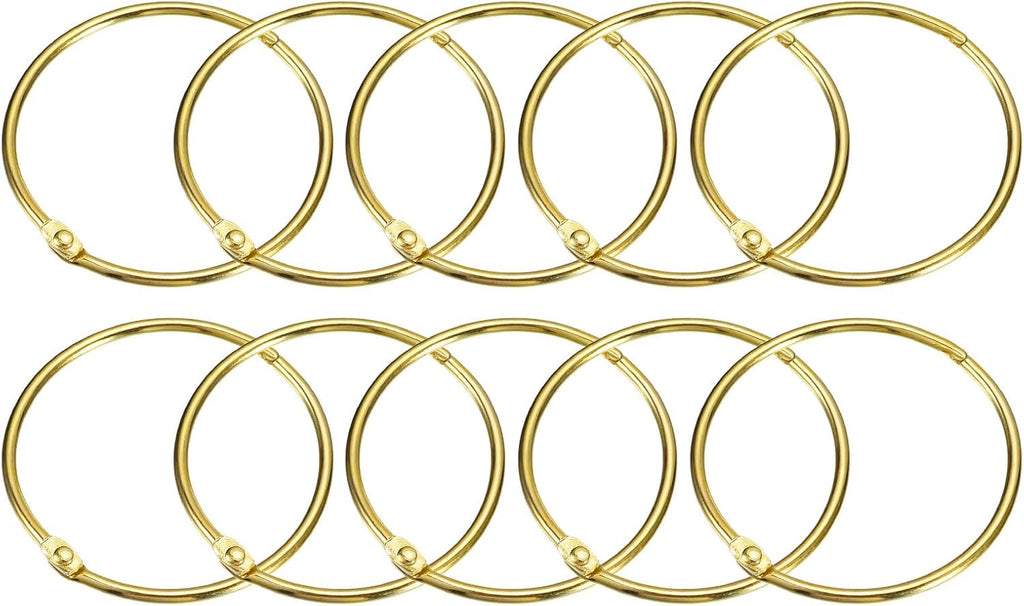 uxcell 24Pcs 3 Inch Shower Curtain Rings Metal Shower Hooks Snap, Gold