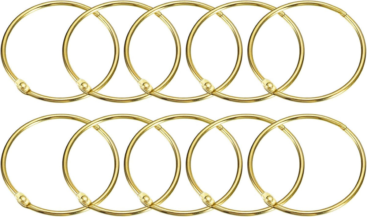 uxcell 24Pcs 3 Inch Shower Curtain Rings Metal Shower Hooks Snap, Gold