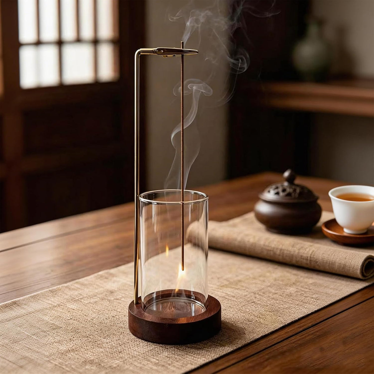 Clear Incense Burner Holder for Sticks with Ash Catcher,Glass