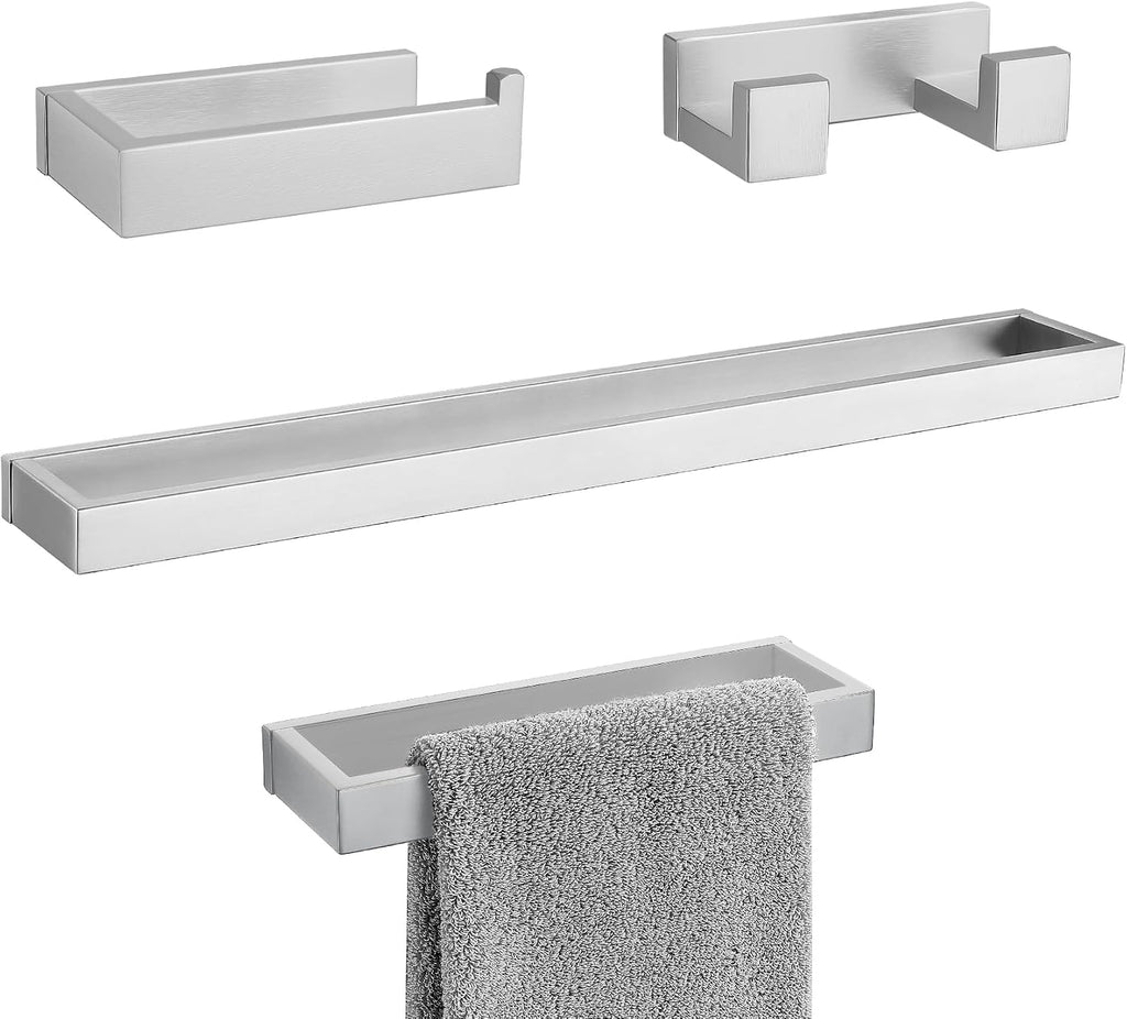 Lairuier Brushed Nickel Bathroom Hardware Accessories, 4PCS Towel Bar Set